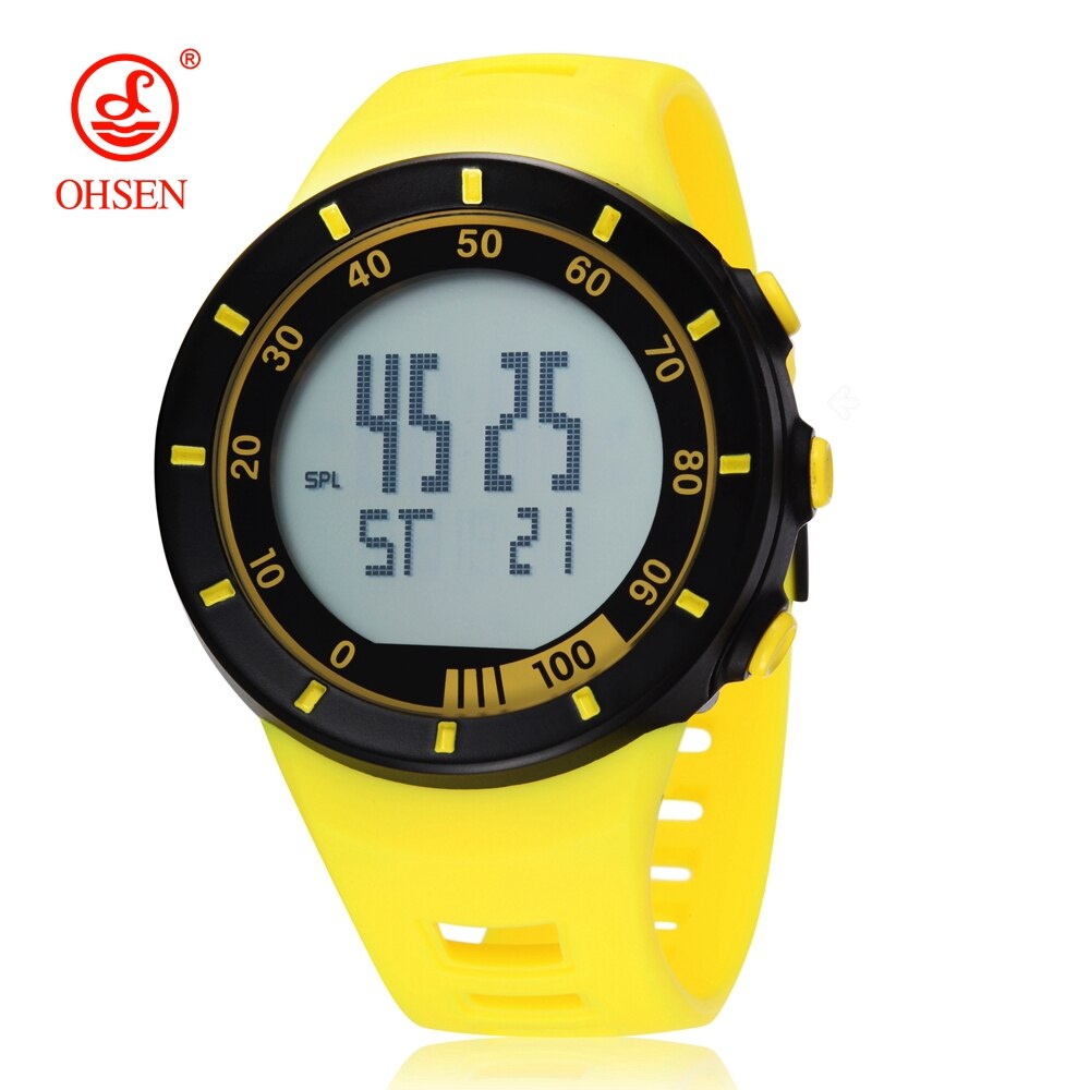 Digital Women Watches reloj mujer Yellow Waterproof Sport Lady Watch Electronic Silicone Couple Wrist Watch For Lover: Yellow Watch