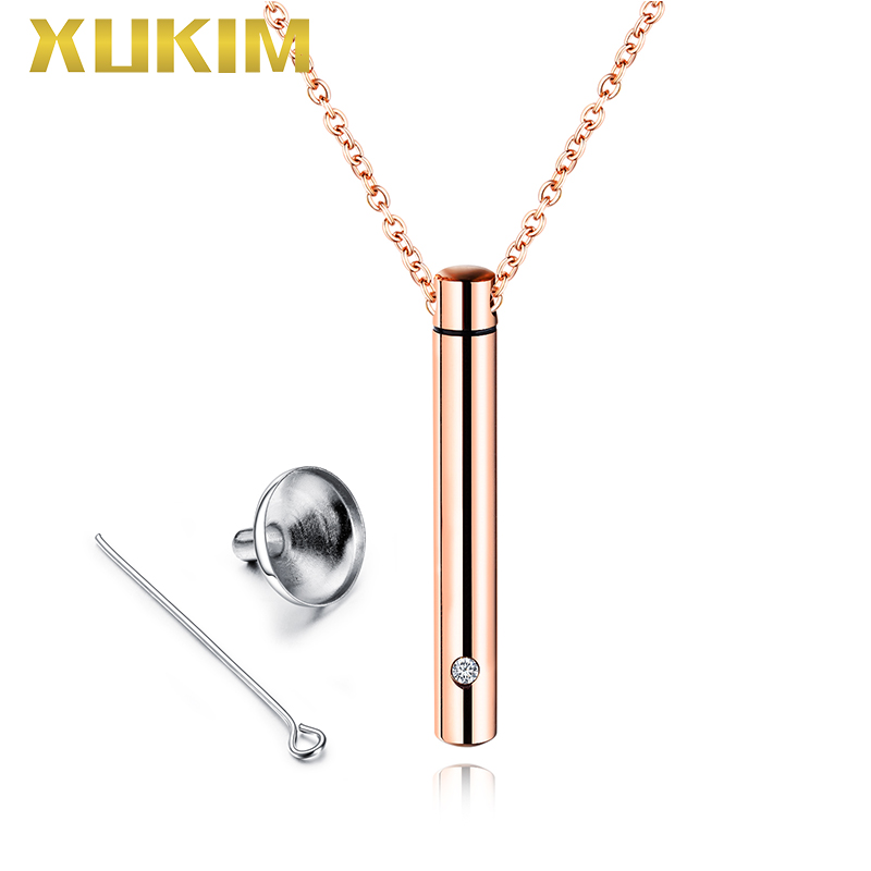 WPO407-8 Xukim Sieraden Parfum Ketting Charms Cilinder Huisdier Bot As Box Hanger Ketting: Rose Tools