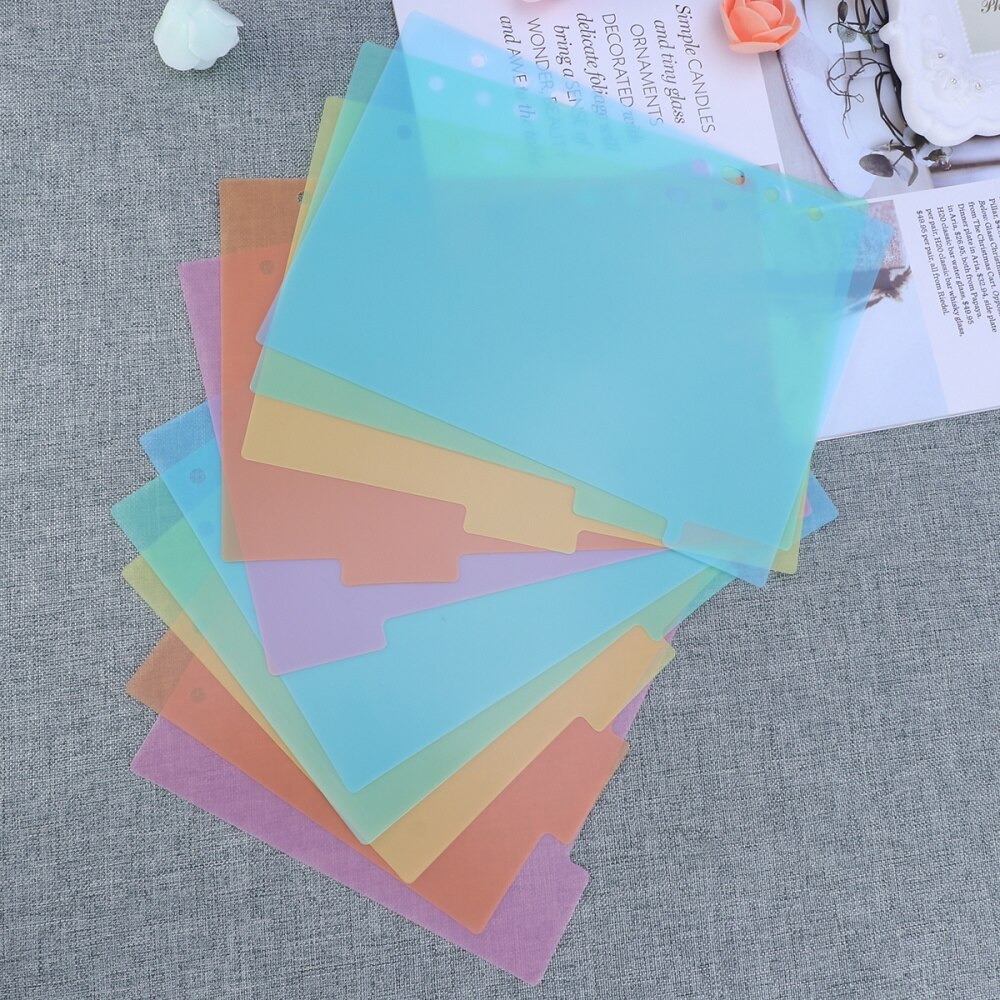 2 Pcs Page Divider Plastic Colorful Classification Page Tab for Notebook Memo (A5): Default Title