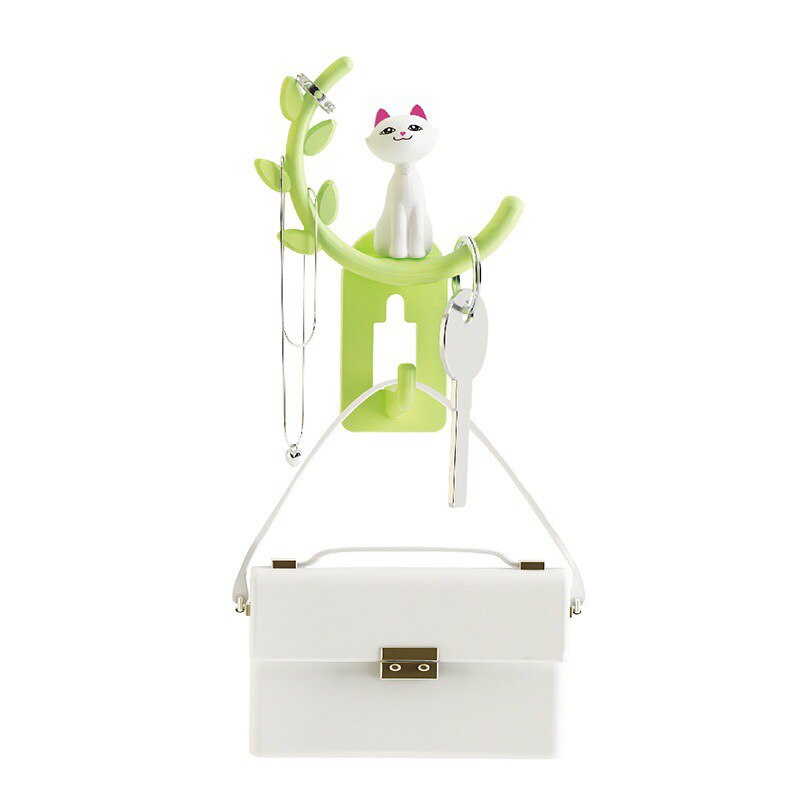 1 Pcs Leuke Cartoon Kat Badkamer Keuken Muur Haak Sterke Zelfklevende Multi Functie Haak Voor Thuis Woonkamer Decoratie Accessoires