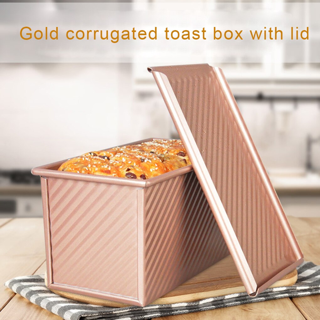 1Pc Aluminium Toast Loaf Pan Non-stick Bar Brood Cake Bakvorm Rechthoekige Bakvormen Huishouden met Deksel