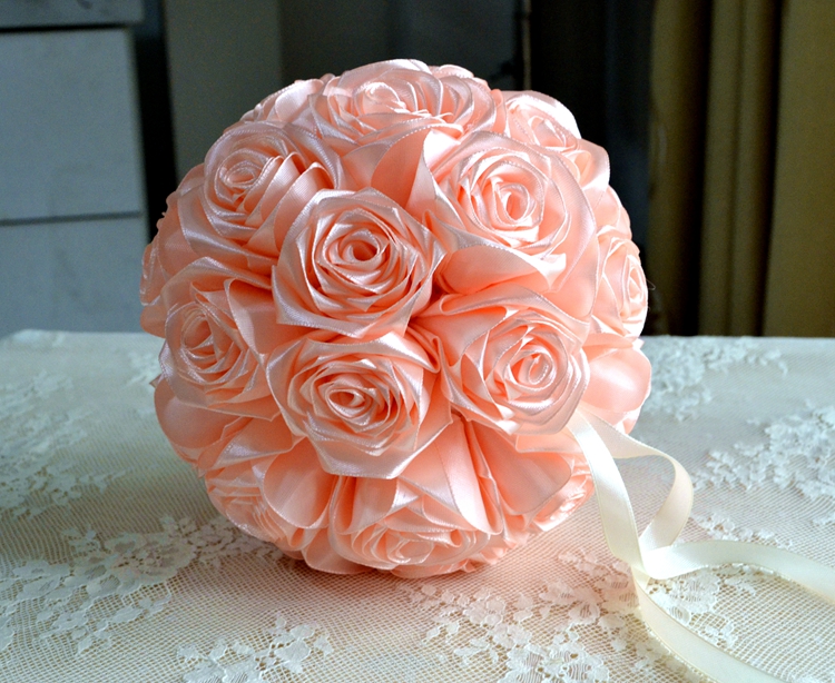 Flower girl kissing ball rose flowers Champage Wedding flower ball rose pomander wedding decoration cinturon flores boda