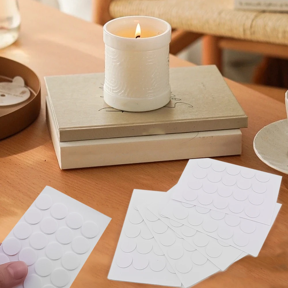 15 mm witte kaarsenlontstickers dubbelzijdig klevend voor doe-het-kaarsen maken Kit Materiaal Beweegbaar Vast punt Hittebestendigheid
