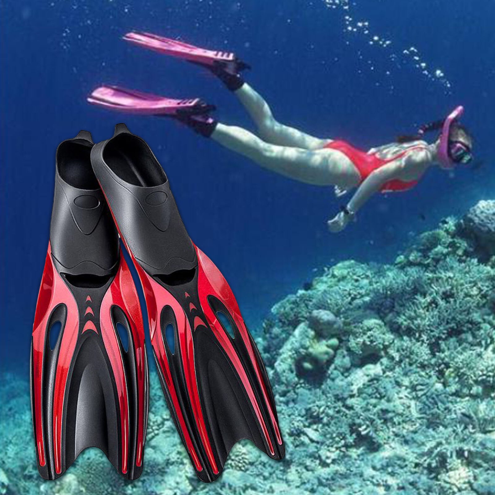Snorkel , Dive Flippers for Men Women Water Sports Snorkeling Scuba Diving Swimming Snorkeling
