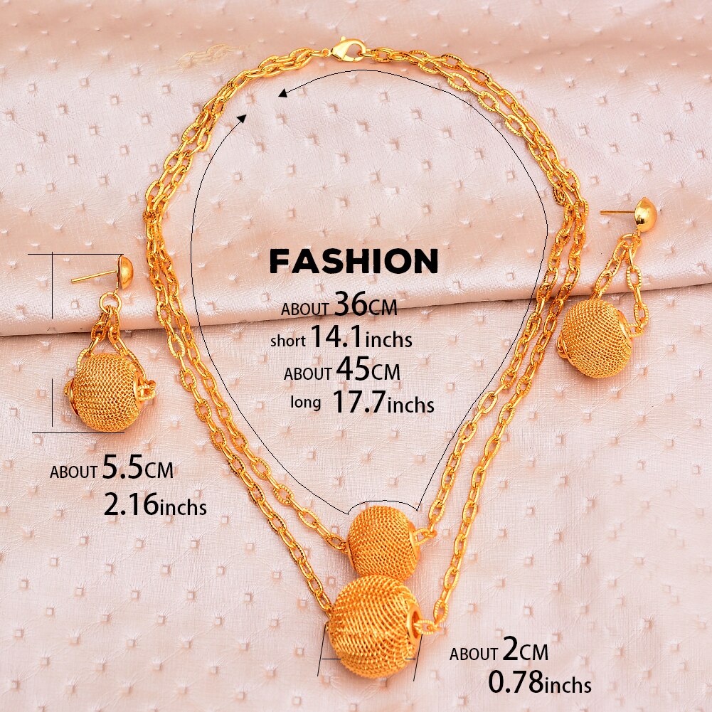 WANDO Gold Color Bead jewelry set Nigeria women jewelry Gold Color Classic Ethiopian/Middle East /African women jewelry