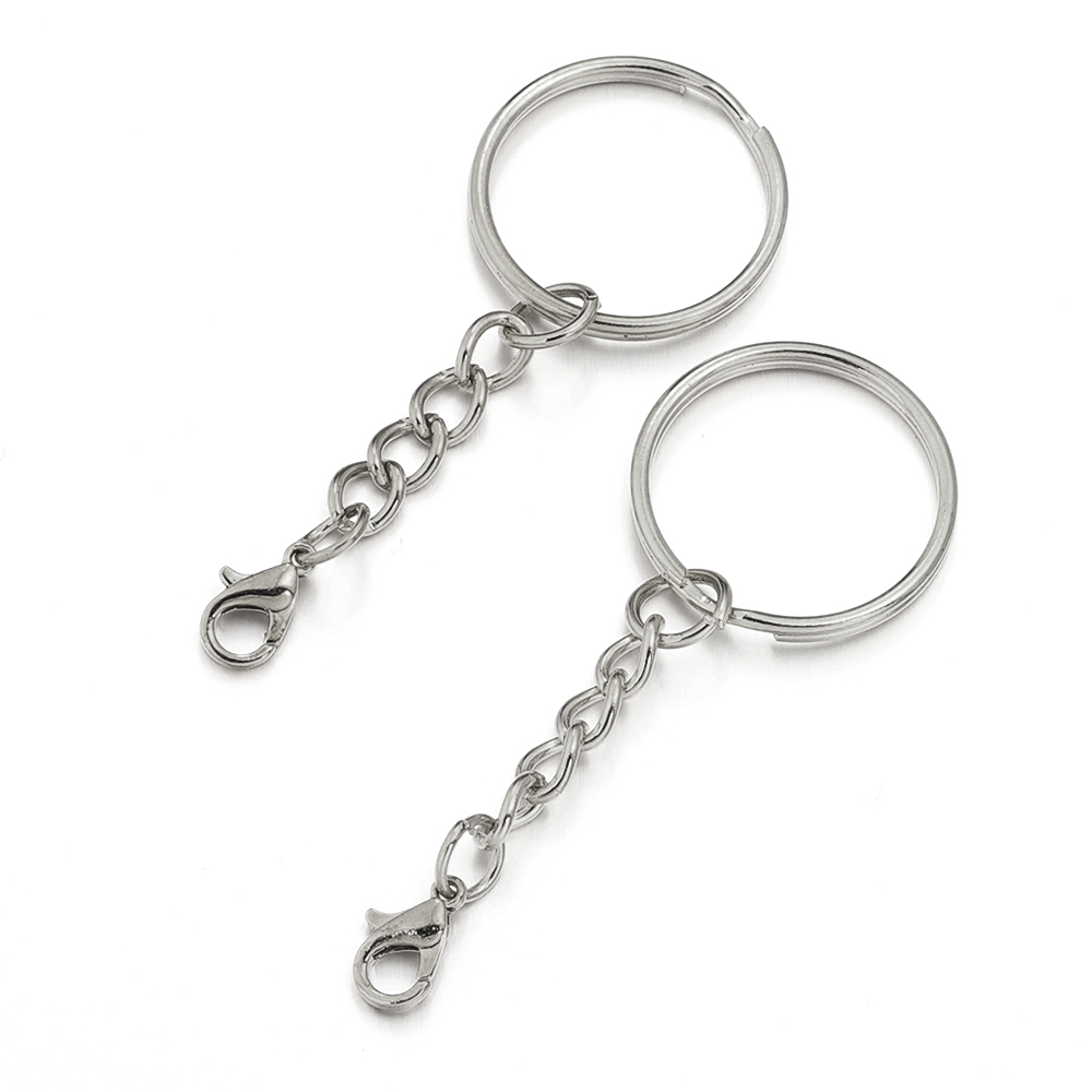10 unids/lote llaveros de hierro llavero en blanco llavero con anilla dividida llavero anillos DIY hallazgos hacer accesorios de llavero: Rojo