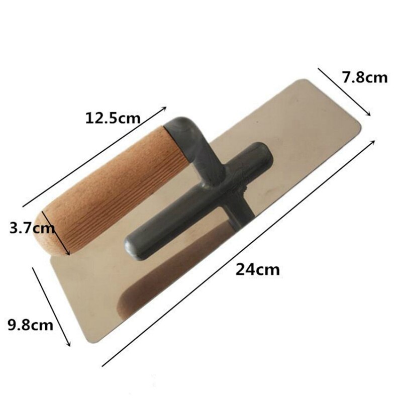 2PC Stainless Steel Mortar Board Home Craftsman Trowel Construction Bracket Plastering Batch Wall Shovel Putty Tool