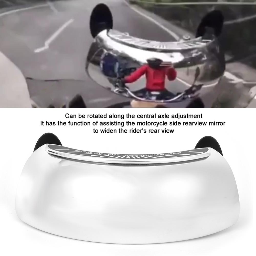 Motorcycle Rear View Mirror Chromed 180 Ultra Wide Angle Central Windscreen Mount Universal