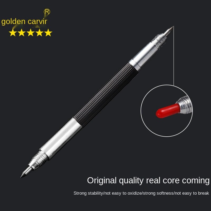 Tungsten Steel Tip Scriber Marking Etching Pen Marking Tools for Ceramics Glass Silicon Quartz Shell Metal Tool: black