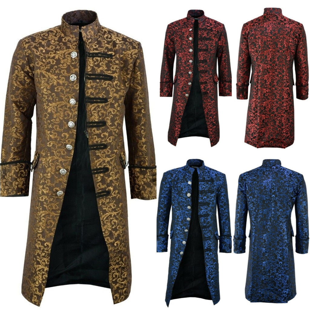 Los hombres Victoria Steampunk de Edwardian abrigo vestido de Prendas de Vestir Vintage Príncipe abrigo Medieval renacimiento de la chaqueta del traje de Cosplay