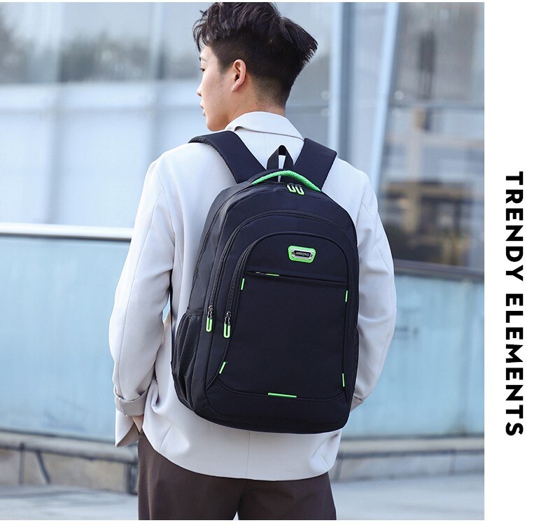 Nylon vanntett bagpack stor kapasitet herre laptop ryggsekk multifunksjon datamaskin bag casual ungdoms skolesekk