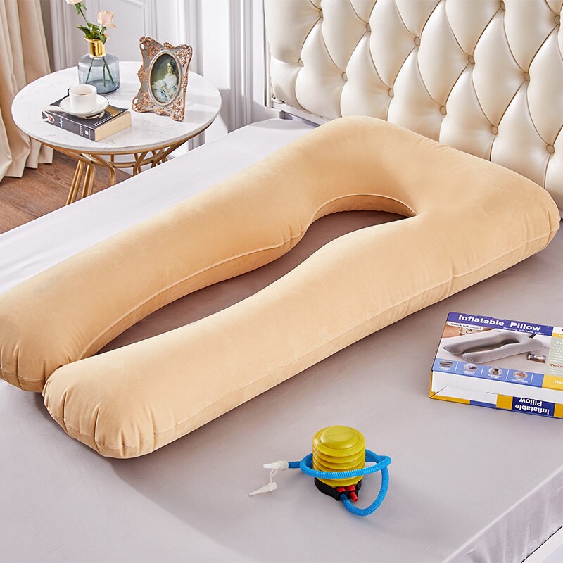 1pc Inflatable Pregnancy Pillow U Shape Sleeping Support Pillow For Pregnant Women Maternity Pillow Full Body Side Sleeper