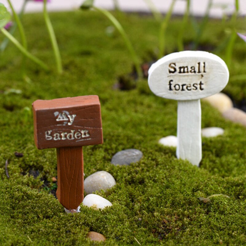 Mikro landskap dekoration skog guide tecken mini trädgård landskap miniatyr ornament diy landskap