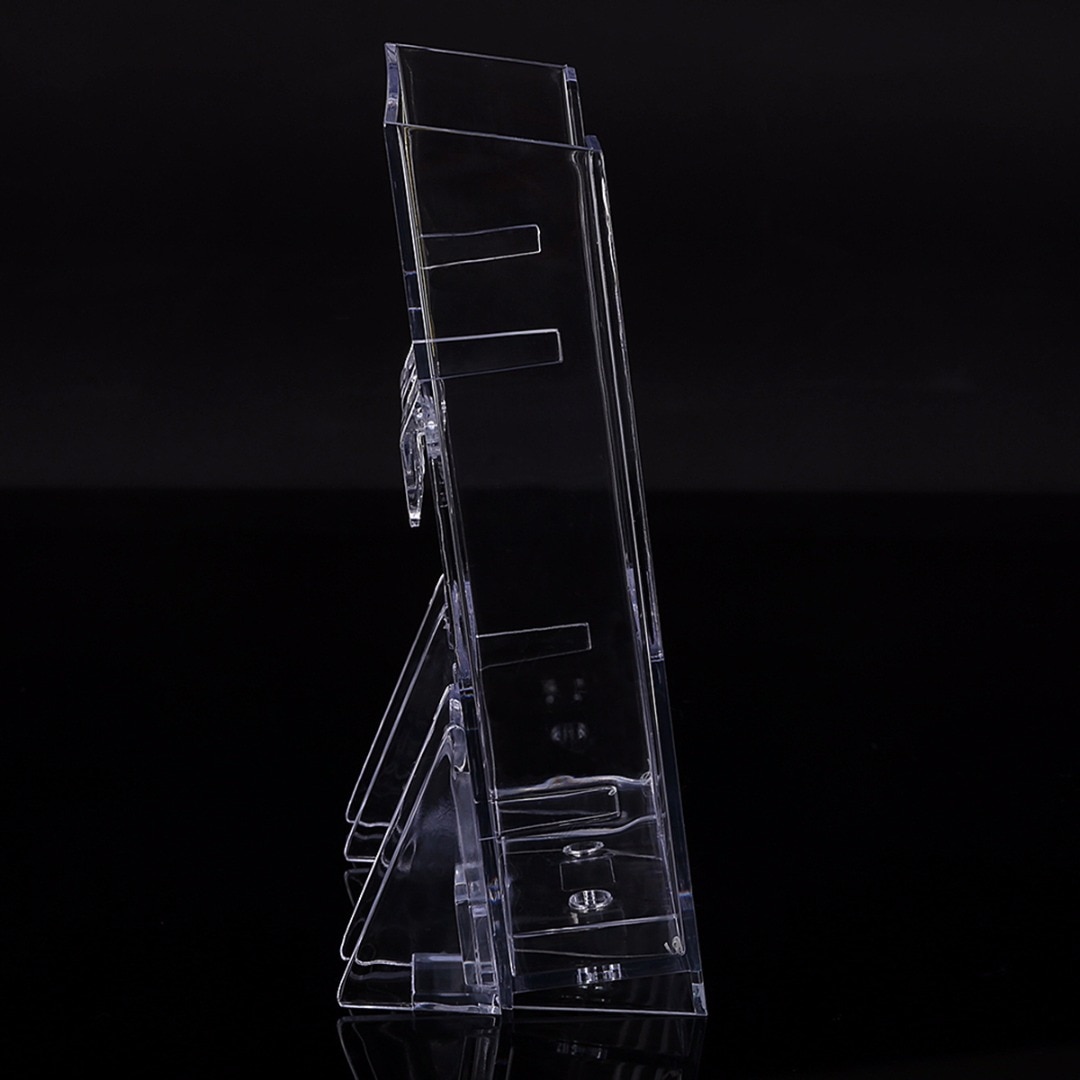 1pc Transparent Card Holder Office Home Display Clear Acrylic Brochure Desk Stand Pamphlet Display Paper Holder