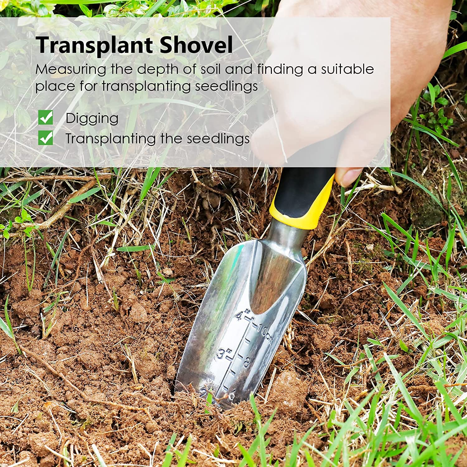 3 Piece Garden Tool Set Durable Aluminum Gardening Kit Includes Trowel Transplanter Cultivator Heavy Duty Garden Tool Kit Garden