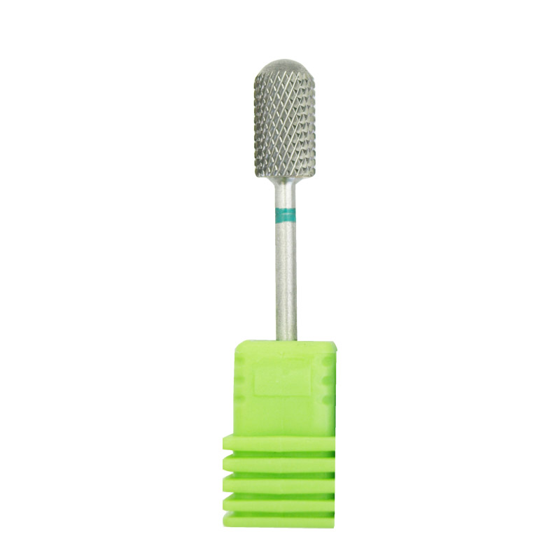Brocas para uñas con boquilla de 3 granos, Lima eléctrica para manicura y pedicura, accesorio de herramientas para uñas acrílicas, cabeza lisa: Gris claro