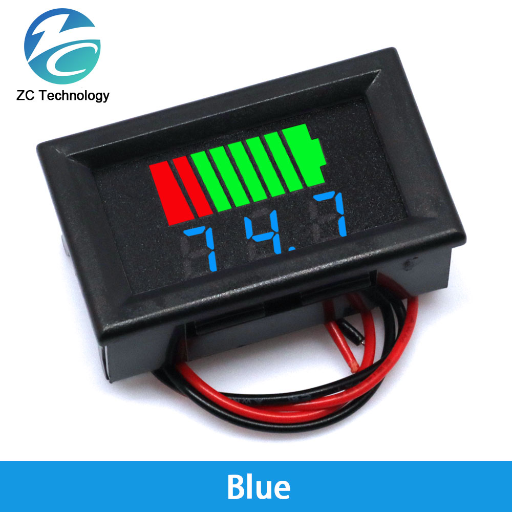 Auto Batterie Ladezustand Anzeige 12V-60V Lithium-Batterie Kapazität Meter Tester Anzeige LED-Tester Voltmeter: Orange