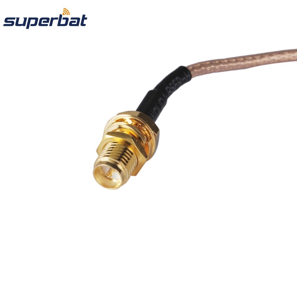 Superbat RP-SMA hembra (macho pin) mamparo a MMCX macho enchufe ángulo recto extensión conector RG316 20cm para inalámbrico