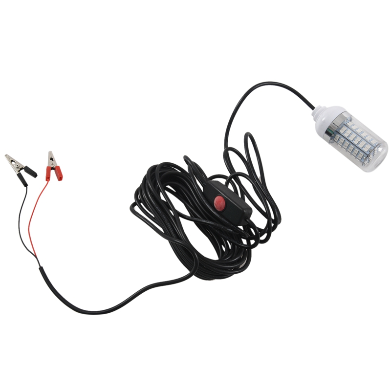 12V LED Green Underwater Submersible Night Fishing Light Crappie Shad Squid Boat Fishing Light