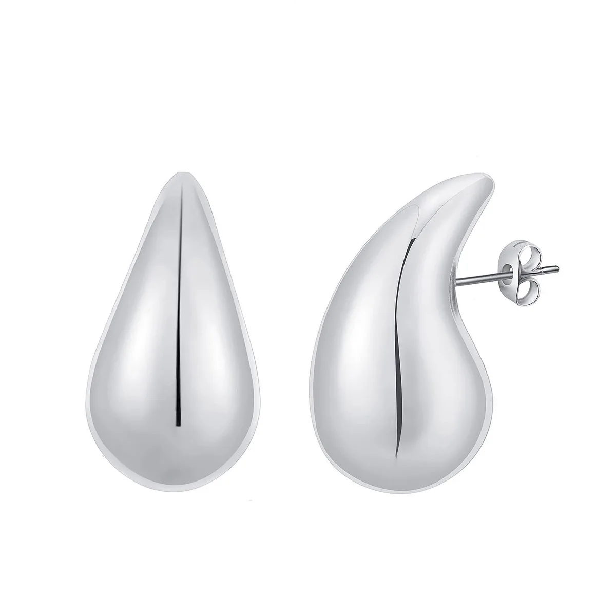 Andara 925 Sterling Silver Teardrop Earrings Eye-Catching Style Metal Texture 18k Gold Jewelry