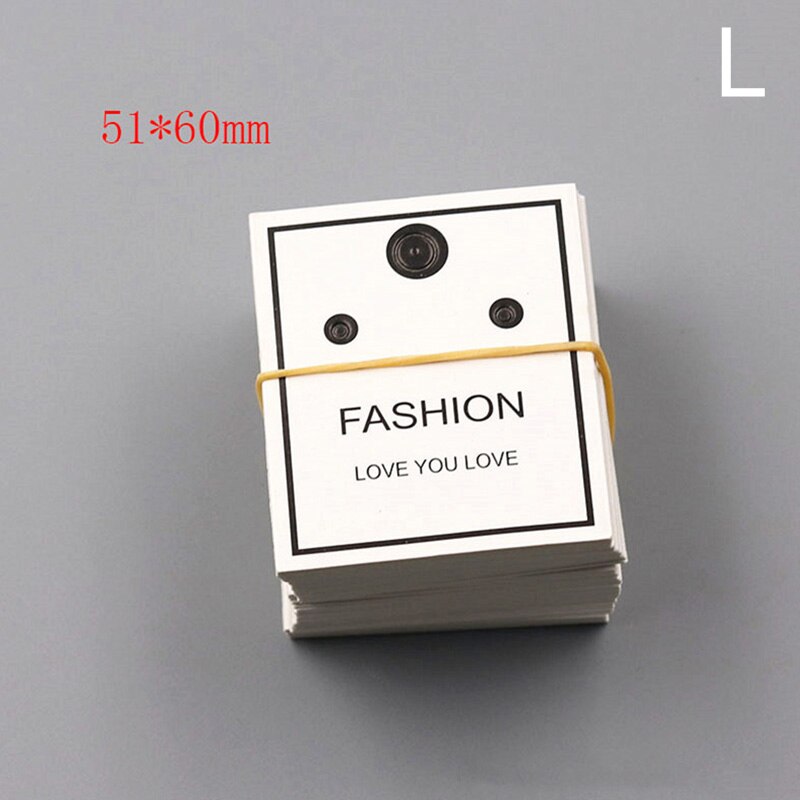 20 Stks/partij Oorbellen En Kettingen Display Kaarten Karton Earring Verpakking Hang Tag Card Oorstekers Papieren Kaart Sieraden: L