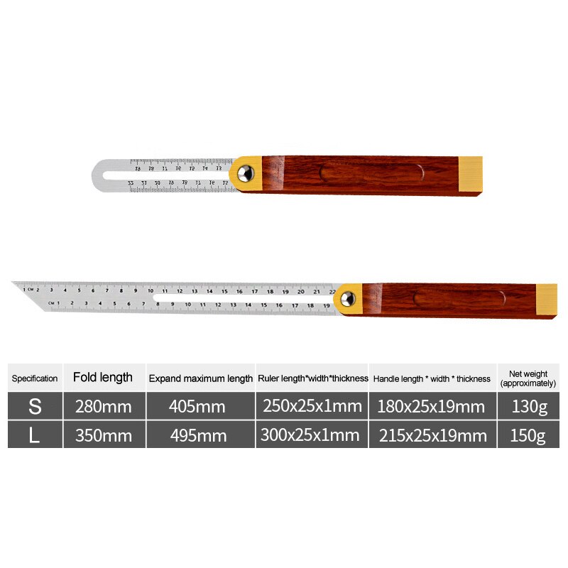 Newly Handle Stainless Steel Multi Angle Ruler Adjustable Sliding Bevel Carpentry Angle Finder Tool XSD88