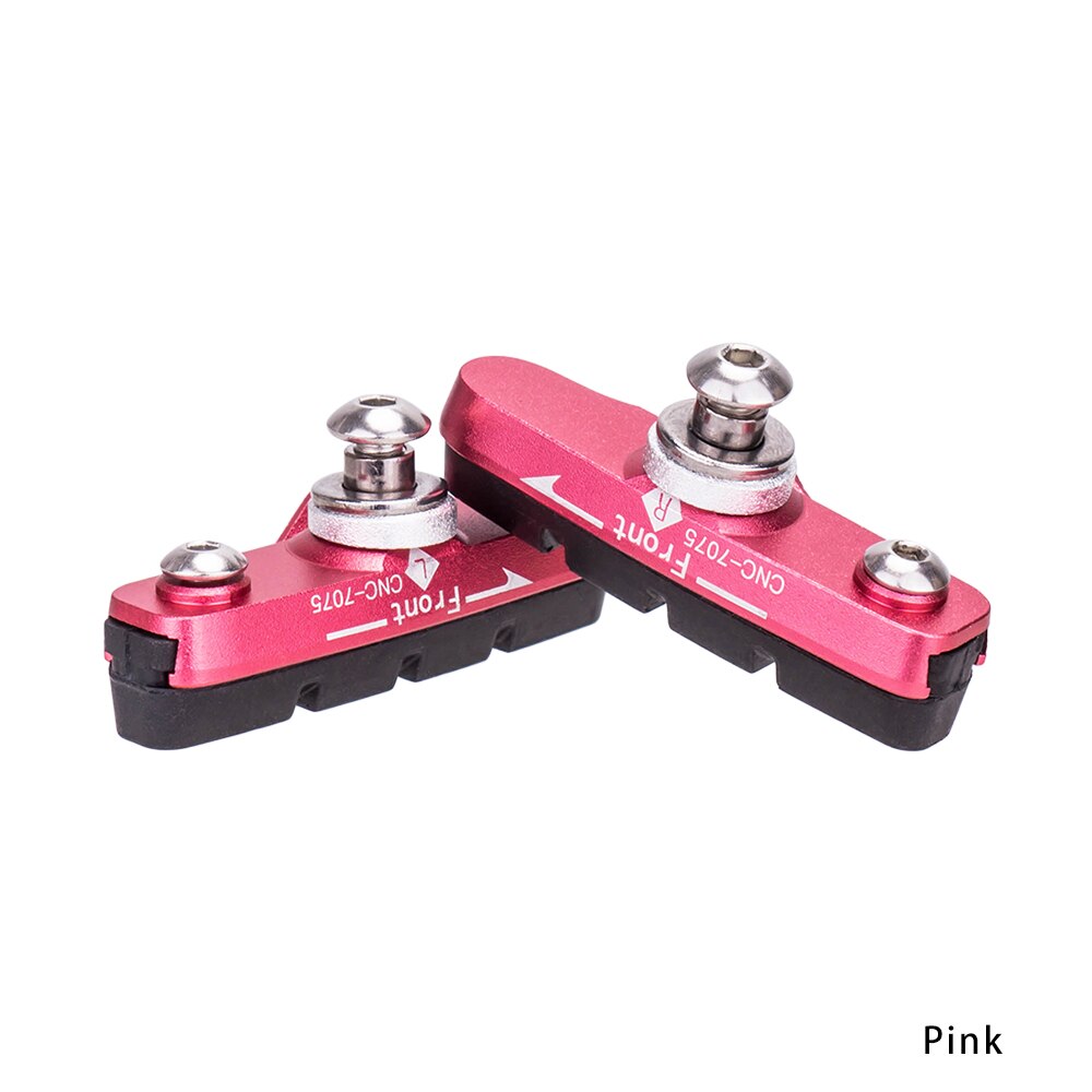 ZTTO – étriers de vélo de route avec plaquettes de frein remplaçables, coque en aluminium CNC, 1 paire de bloc, chaussures de freinage légères pour partie carbone: Red for AL