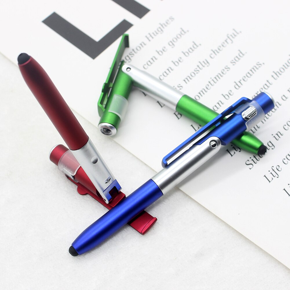 4 in 1 LED Folding Light Pen Multi-functional Touch Capacitance Ballpoint Pen Tablet Cellphone Universal Mini Capacitive Pen