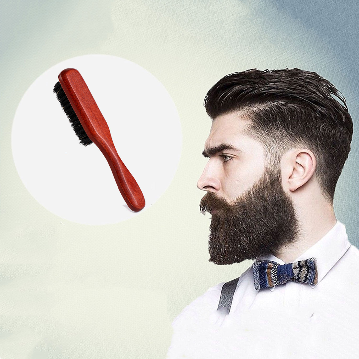 Material de cerdas de jabalí, cepillo de barba de haya, herramientas profesionales de afeitado, cepillo de afeitar para reducir el Frizz, accesorios de barbería