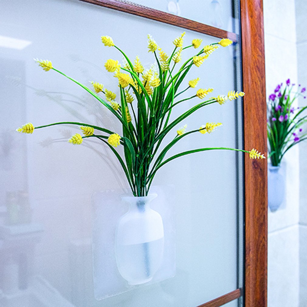 Adsorption magisk silikone vase stick væg hængende vase klistermærker glas væg køleskab ingen spor plast vase sticker