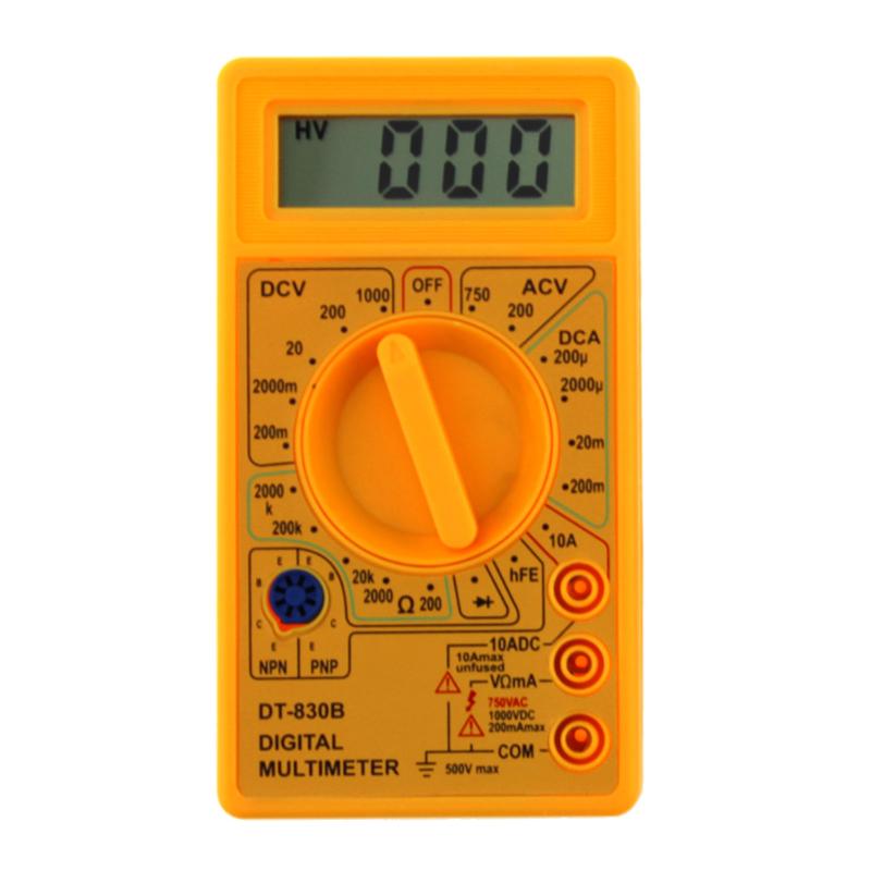 DT830 Digital Multimeter Voltmeter Ammeter Ohmmeter DC10V~1000V 10A AC 750V Current Tester Test LCD Display: DT830B