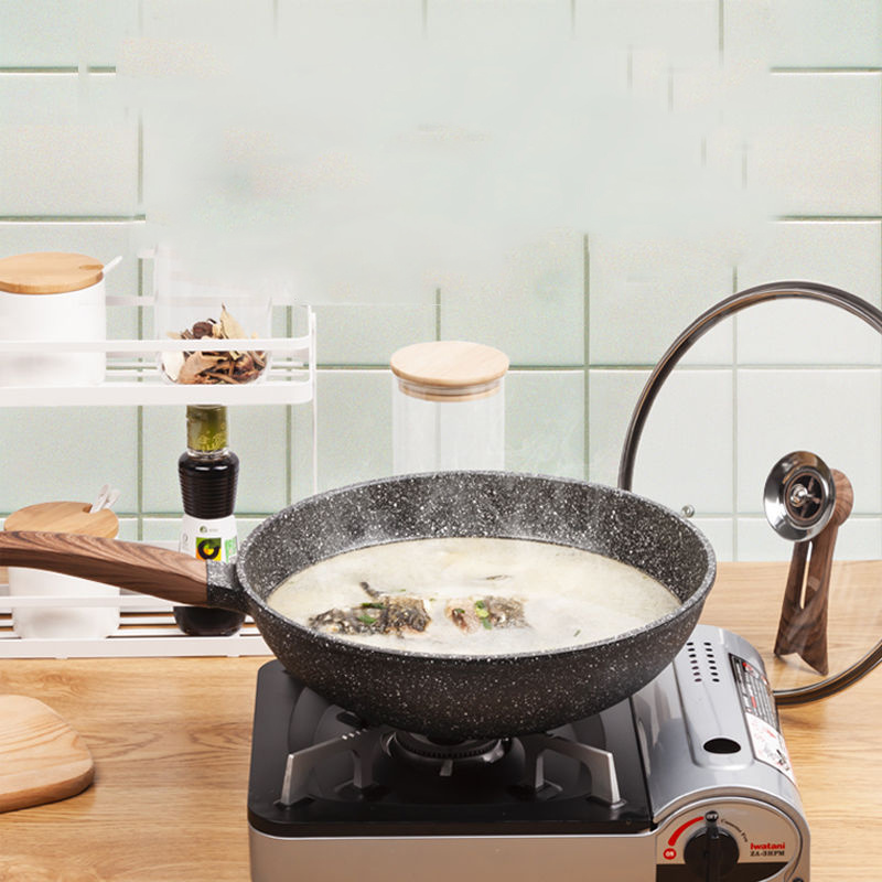 Wok non-stick Pan Pan-gratis Kookpot Inductie Fornuis Gas Fornuis Huishouden Ijzeren Pan Keramische Kiithen Kookgerei koken Pot Grill