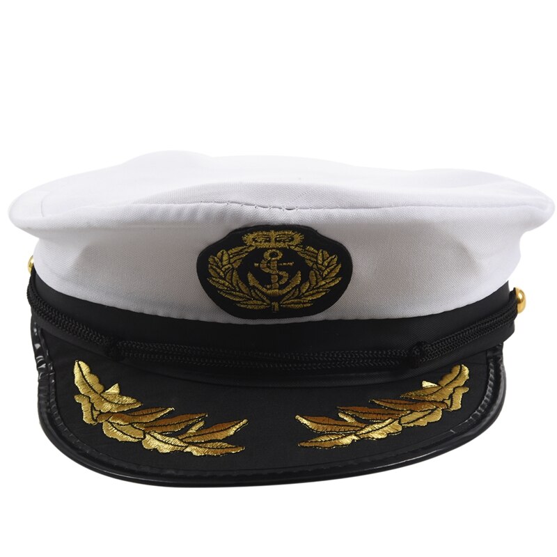 Adulte Yacht bateau capitaine chapeau marine casquette bateau marin déguisement fête déguisement noir + blanc