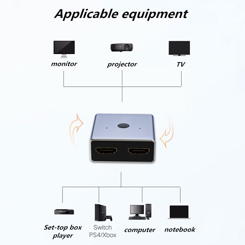 HD Switch 4K Bi-Direction Switch 1x2 2x1 Adapter 2 in 1 out Converter for TV PS4 Xbox HDTV Loptop Hd Splitter