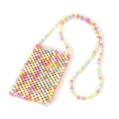 Brand Hand-woven Pearl Bags Lady Beaded Shoulder Bag Women Party Vintage Handbag Ins Small Flap Bag Mini Cross body Bag: YM1764color