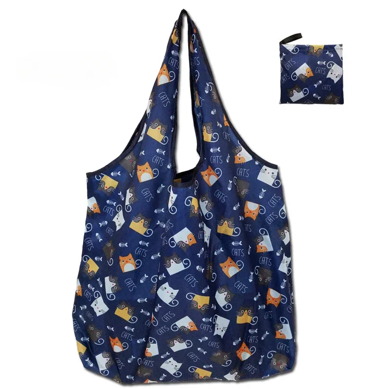 Bolsas de compras reutilizables, bolsas de compras plegables de gran tamaño para mujer, bolsos de mano de tela lavable resistente, bolsas ecológicas: Azul marino