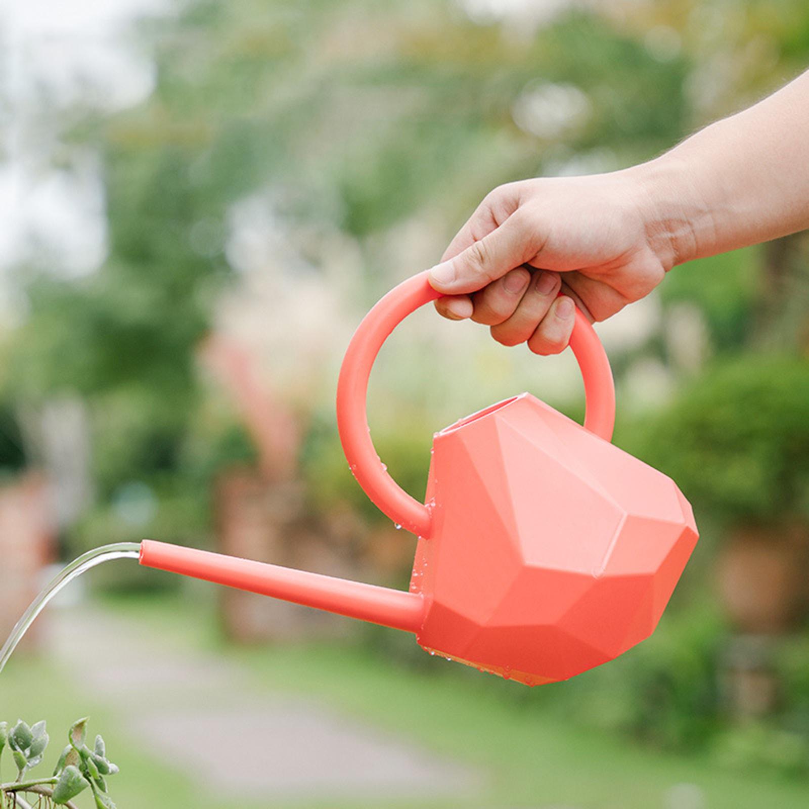 Long Mouth Watering Can Flower Plant Watering Pot 1500ml for House Plants Garden Tool: Orange A