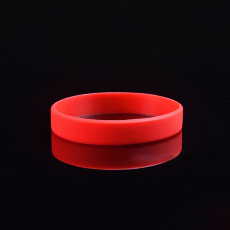 12 Kleuren 1Pc Vrouwen Mannen Silicone Rubber Armband Flexibele Wrist Band Manchet Armband Sport Jogger Running Casual Bangle: Red