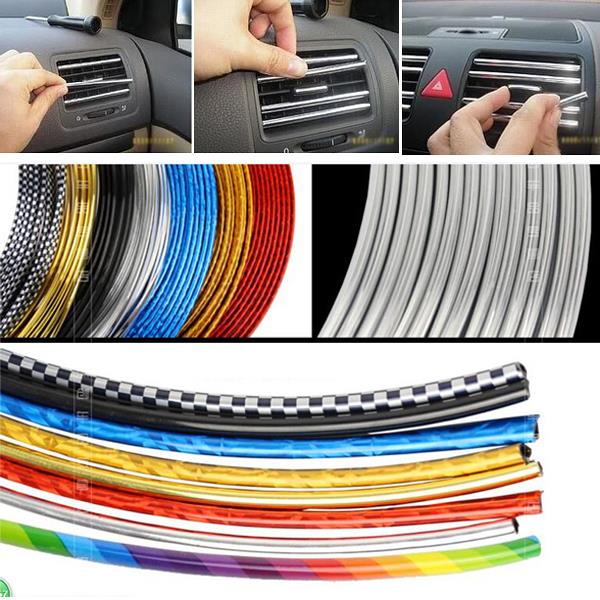 1metres x 6MM CHROME TRIM STRIP BUMPER AIR VENT GRILLE SWITCH RIM MOULDING "U" STYLE