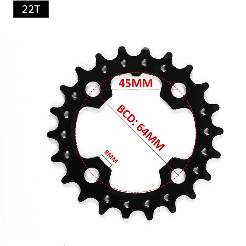 BUCKLOS 104/64 BCD Bicycle Chainring 22T 24T 26T 32T 38T 42T 44T MTB Chainring 9S 10S Mountain Bike Chainwheel Bicycle Parts: Chocolate