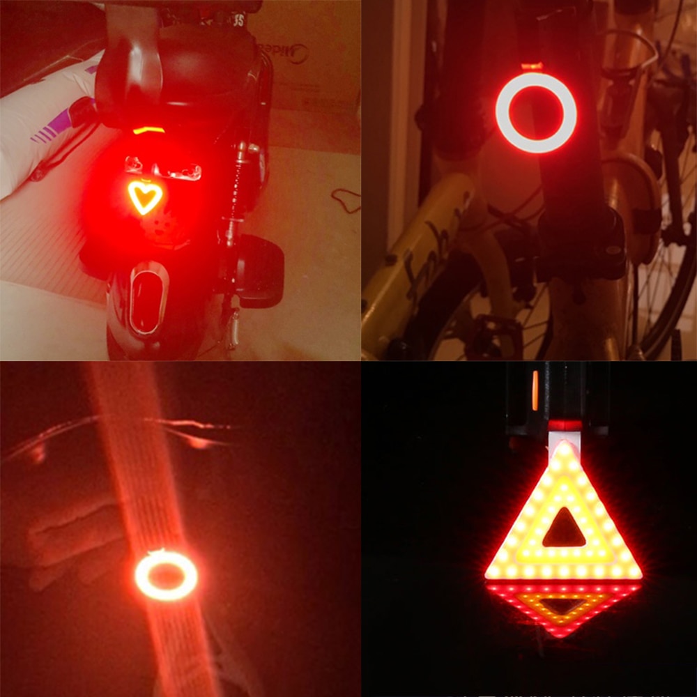 Zacro multi belysningstilstande cykel lys usb opladning led cykel lys flash hale bageste cykel lys til bjerg cykel sadelpind