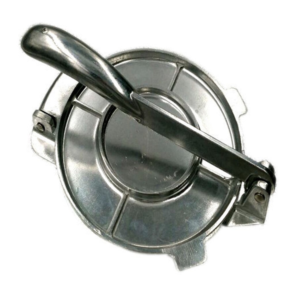 Prensa para Tortillas de 20CM, herramientas de prensado de masa fundida, suministros de cocina, prensa de acero inoxidable, Base plana, herramienta para hornear