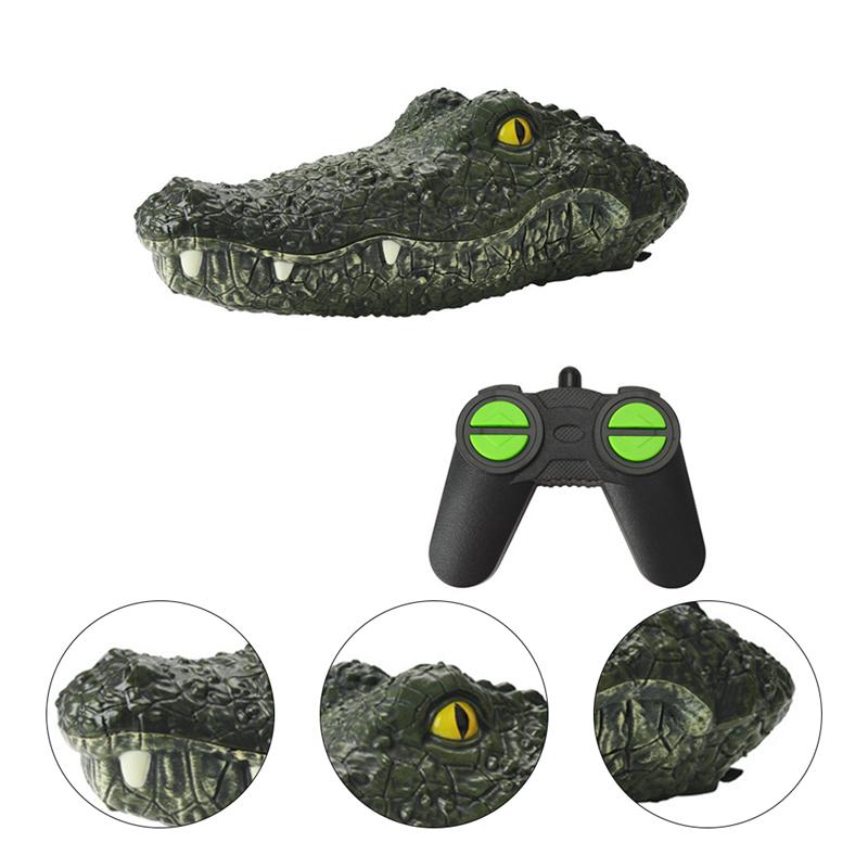 RC Boat Simulation Crocodile Head 2.4G Remote Control Joke Alligator Decoy Electric Toys Summer Water Spoof Toys