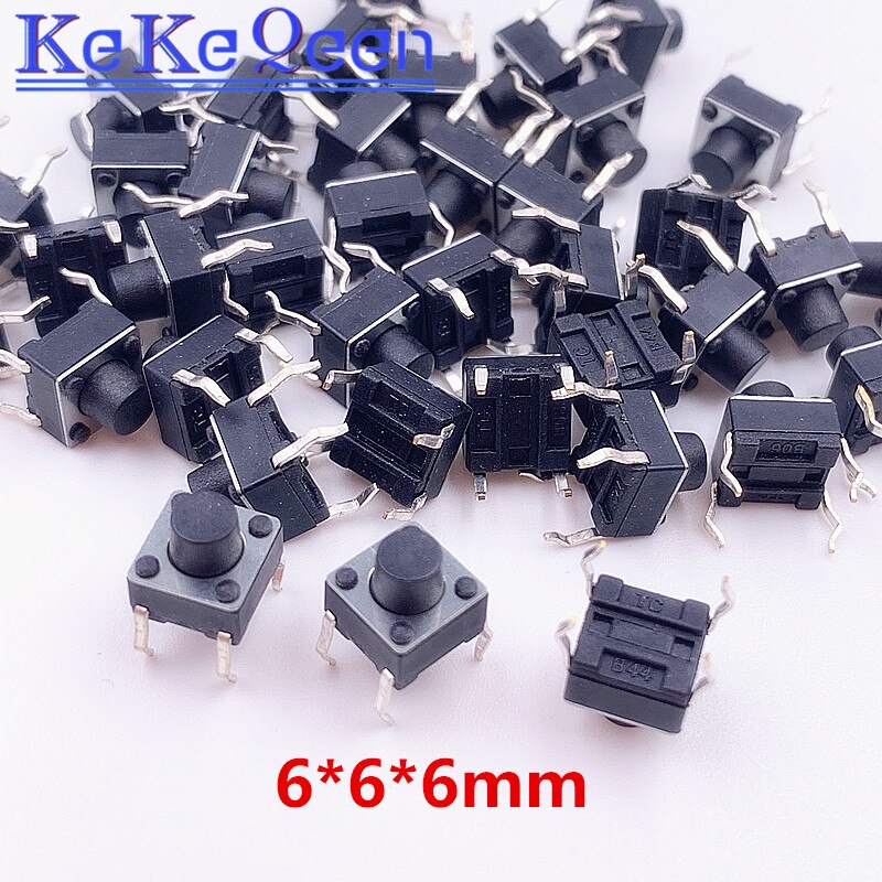 10pcs-100PCS Push Button Switches 6*6*6MM 6mm*6mm*6mm DIP-4 Tactile Switches Push Button Tact Switch 6x6x6mm Micro Switch
