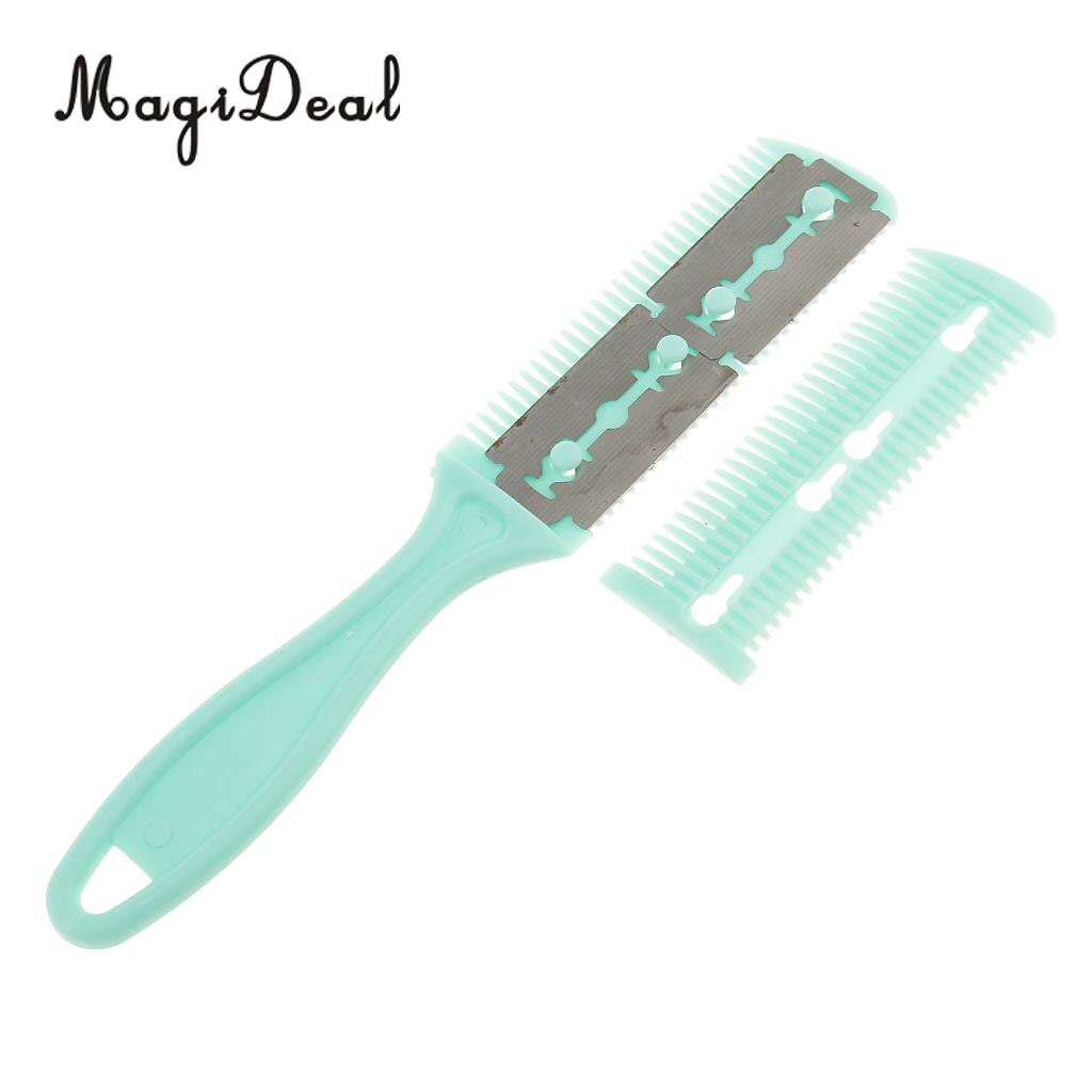 Hair Cutter Thinning Shaper Comb Razor Blades Trimmer Barber Remover Tool randomly Color stainless steel