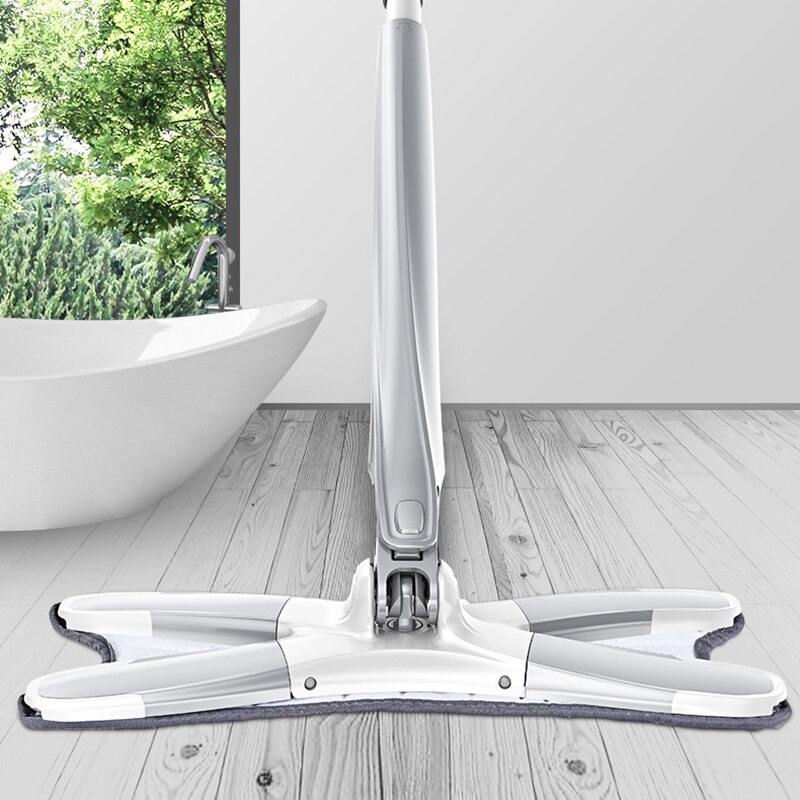 Balai serpillière plat de type X, outil de nettoyage ménager sans les mains, serpillière paresseuse, serpillière à 360 degrés