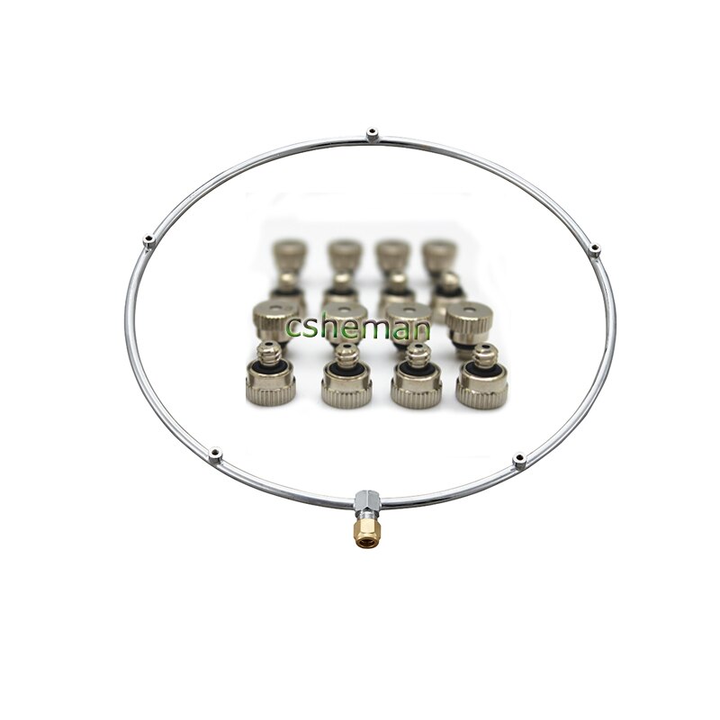 M203 Outdoor Cooling Misting System Misting fan rings with Brass Nozzle for Sports Misting, Dust Suppression: white
