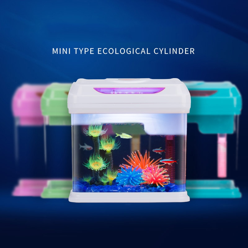 Kleine Aquarium Aquarium Creatieve Sier Acryl Aquarium Gold Fish Tank Mini Ecologische Landschap Fish Tank