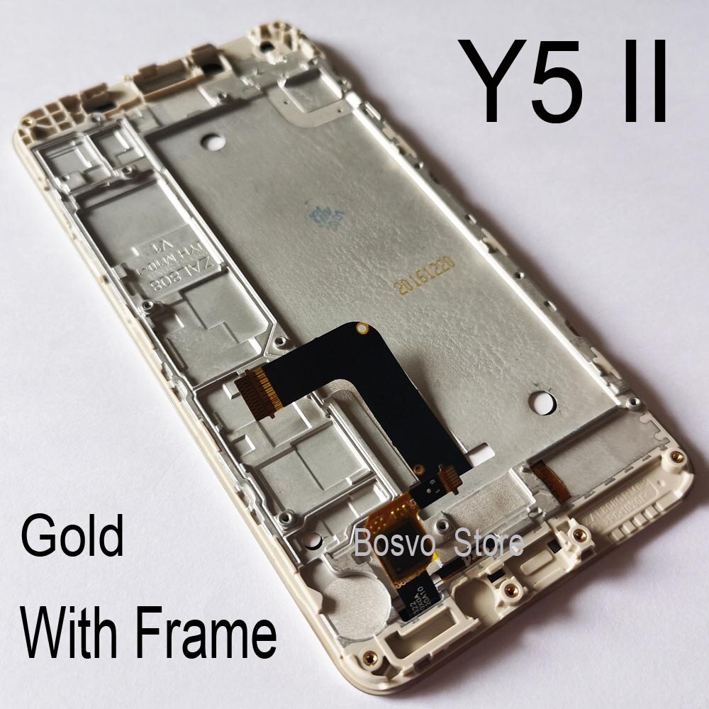 Voor Huawei Y5 Ii Lcd-scherm Cun U29 L21 L01 L02 L03 L22 L23 L33 Met Touch Vergadering Vervanging reparatie Onderdelen: gold with frame