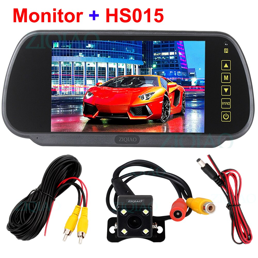 ZIQIAO 7 pouces TFT LCD kit de voiture miroir surveille moniteur de vue arrière de voiture: P07-HS015